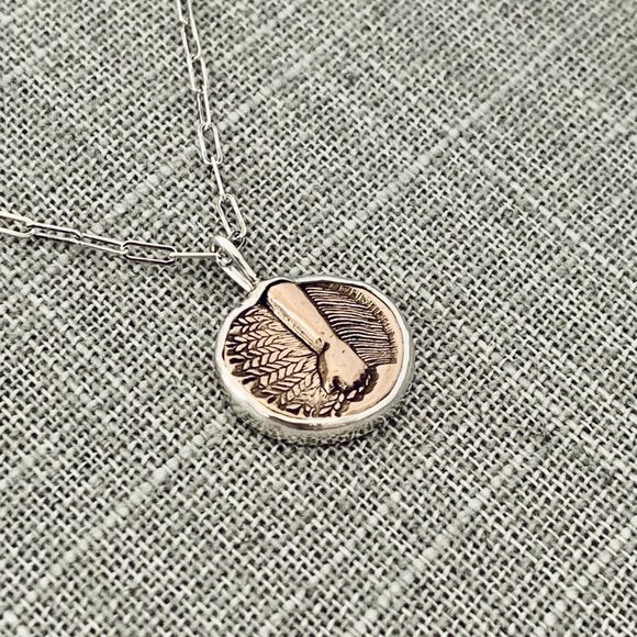 EARTH Zodiac Element Sign Symbol Bronze Coin Charm 925 Sterling Silver Necklace - Picture 7 of 14